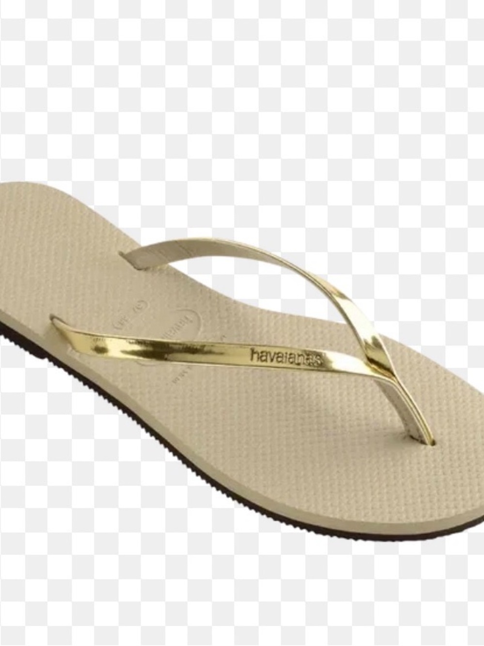 Havaianas Metallic Iridescent Strap Beige Footbed Women's Sandals